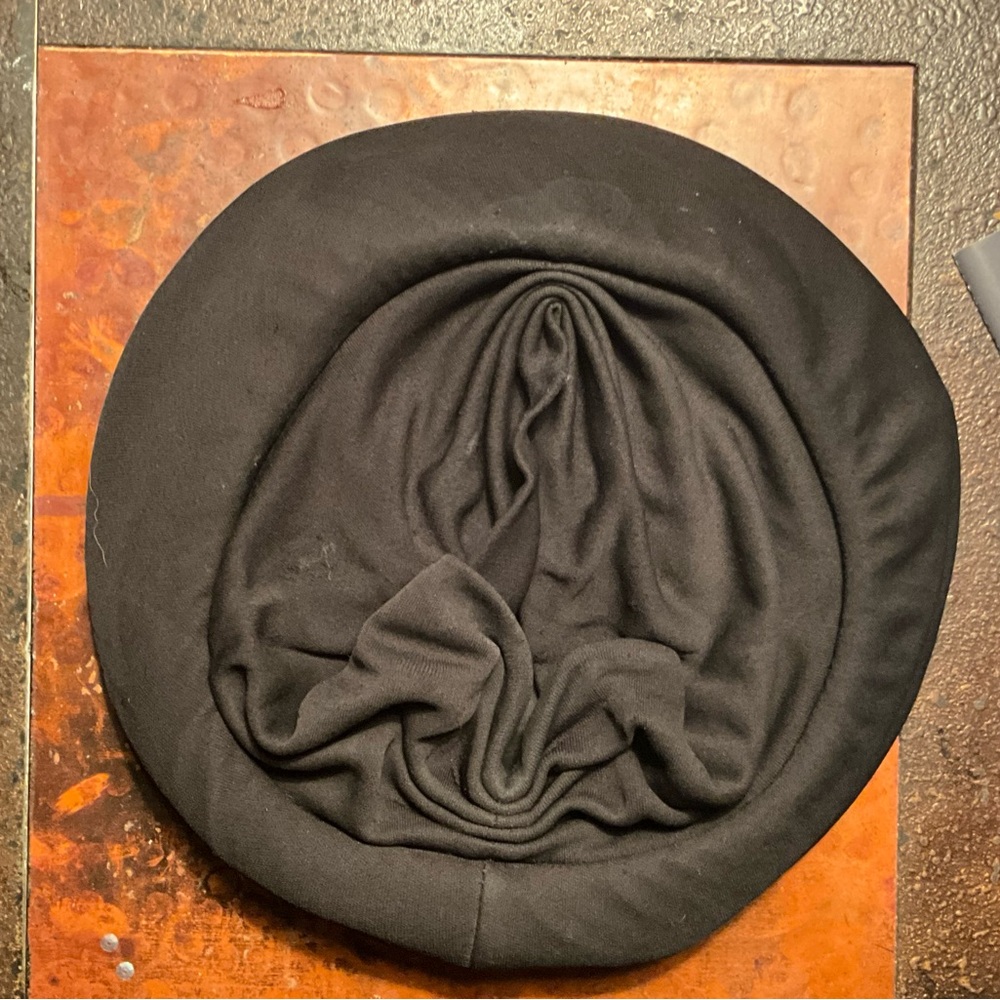 Joyce Creations of California Black Turban Draped Knit Hat 1960s - Picture 7 of 12